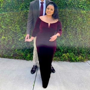 XSCAPE Burgandy Gown